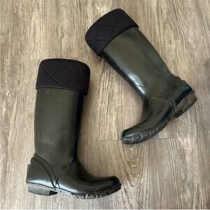 Bogs Black Alex Quilted Tall RainBoots Size 6